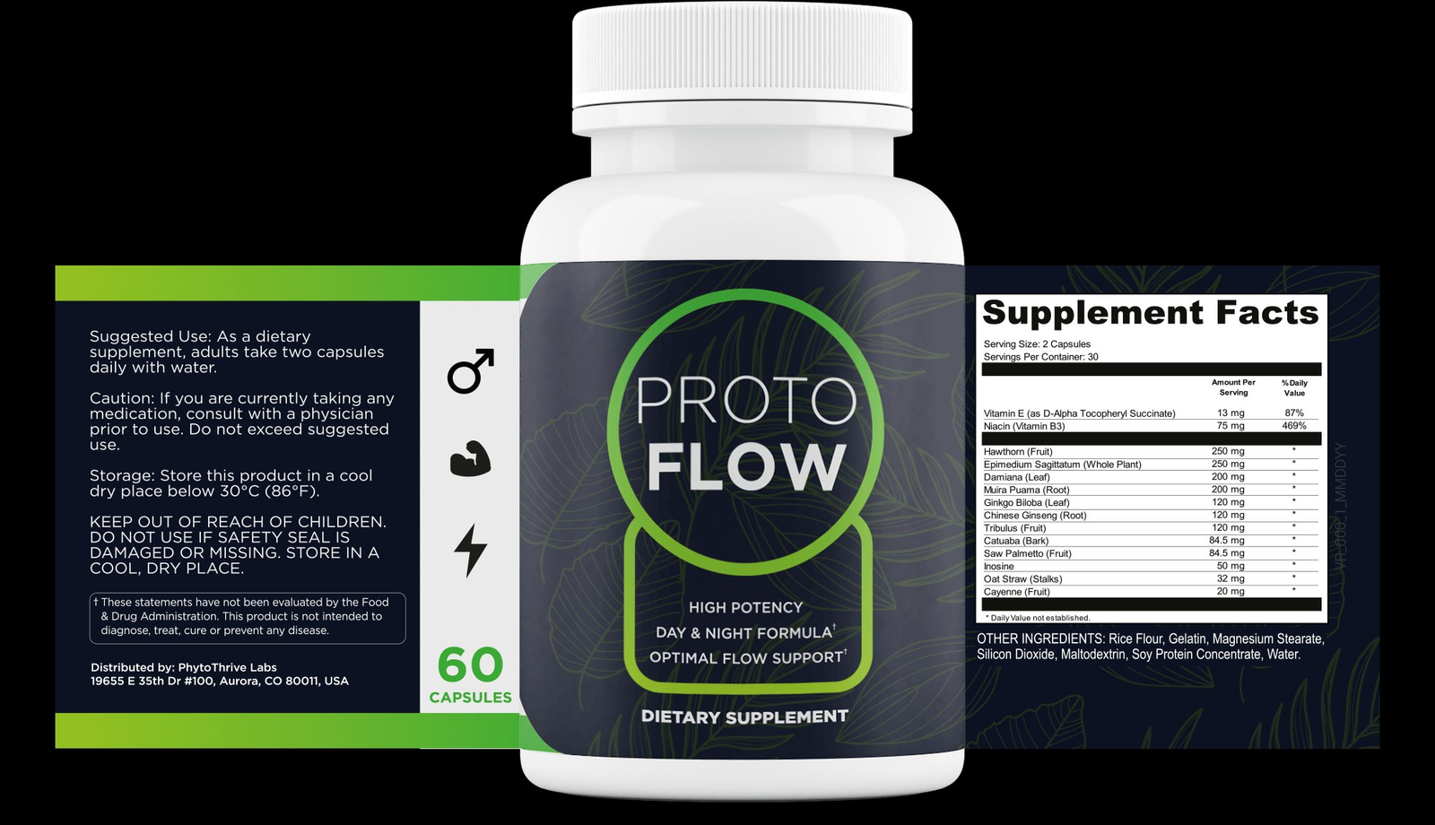 Protoflow supplement facts and ingredients label